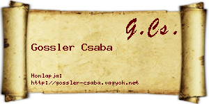 Gossler Csaba névjegykártya