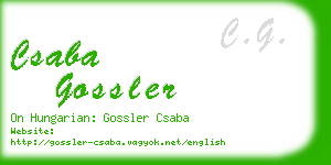 csaba gossler business card